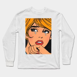 Pop Art crying girl 3 Long Sleeve T-Shirt